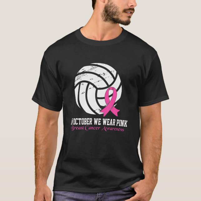 Vibes Breast Cancer Awareness Rosa Volley T Shirt (Framsida)