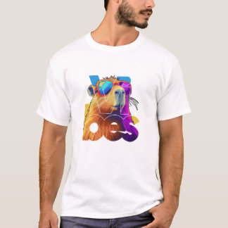 Vibes Capybara Retro Design T Shirt
