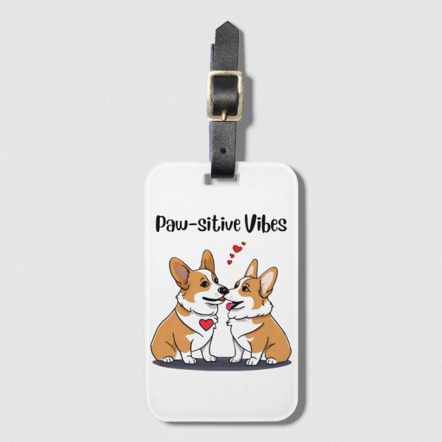 Vibes Corgis i kärlek Bagagebricka (Framsida vertikal)