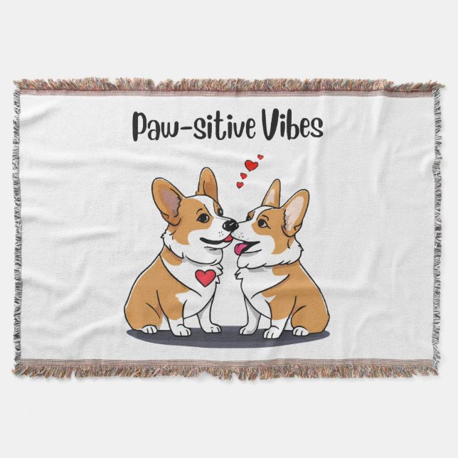 Vibes Corgis i kärlek Filt (Framsidan)