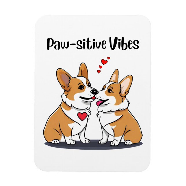Vibes Corgis i kärlek Magnet (Vertikal)