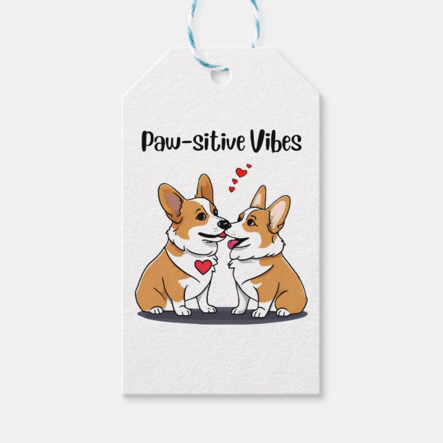 Vibes Corgis i kärlek Presentetikett (Framsidan)