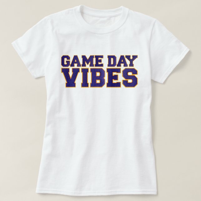 Vibes för spel för lila och Gult T Shirt (Design framsida)