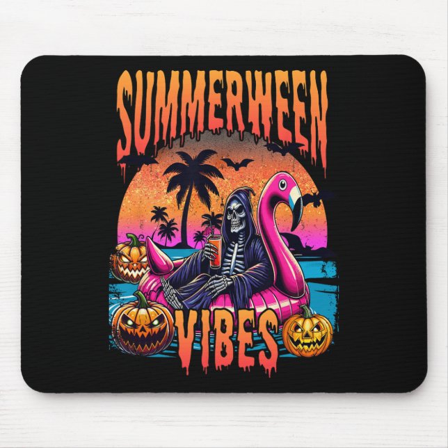 Vibes Halloween-sommaruppehållet Skeleton Flyter Musmatta (Framsidan)
