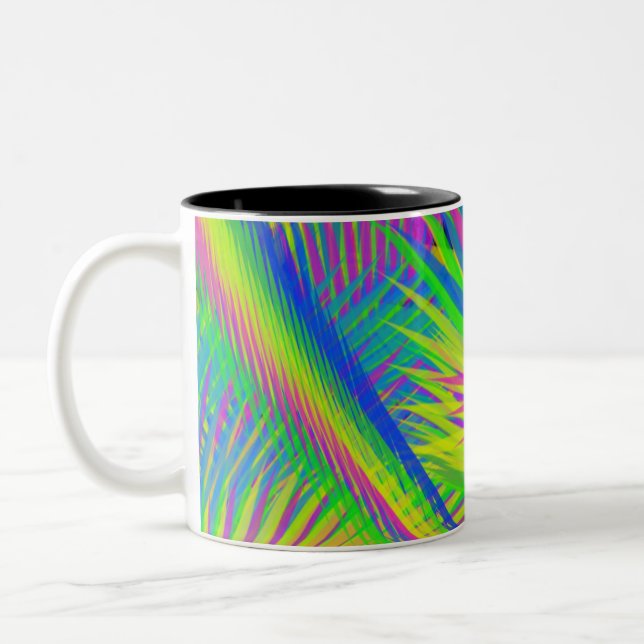 Vibes Mugg | Vibrant Tropical Abstrakt Art (Vänster)