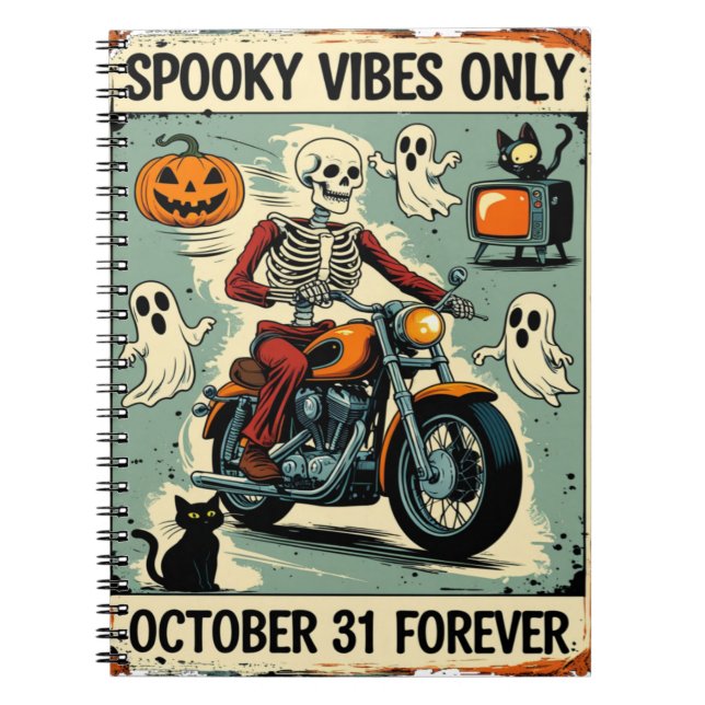 Vibes Only Halloween Vintage Anteckningsbok (Framsidan)