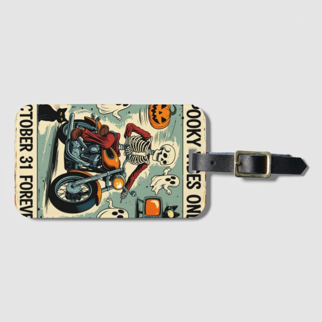 Vibes Only Halloween Vintage Bagagebricka (Framsida horisontal)