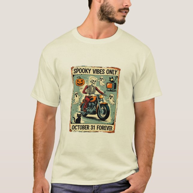 Vibes Only Halloween Vintage T Shirt (Framsida)