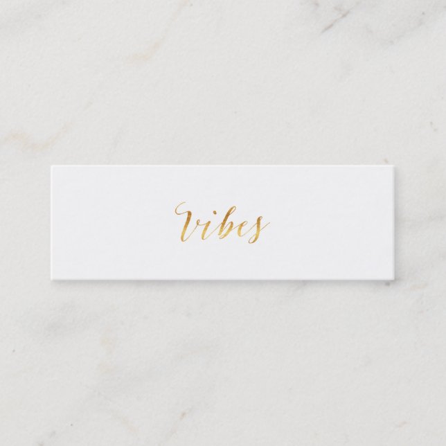 Vibes Quote Guld Faux Foil Vibe Quotes Metallic Mini Visitkort (Framsida)