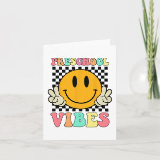 Vibes Retro Teacher Student Kid förra skoldagen Kort