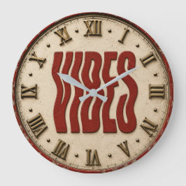 Vibes Retro Typography Stor Klocka