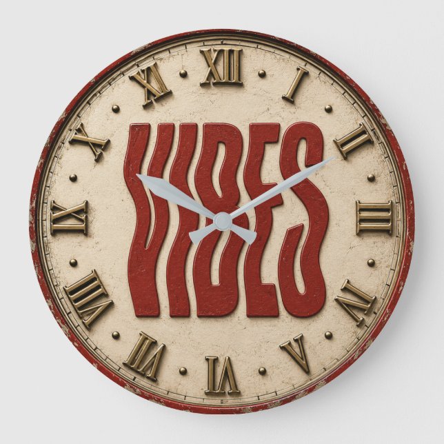 Vibes Retro Typography Stor Klocka (Framsida)