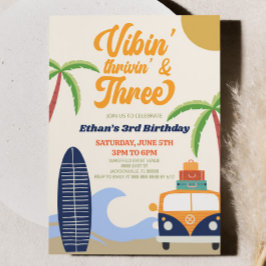 Vibes' Thrivin' och tre Surfor 3:e födelsedagen Pa Inbjudningar