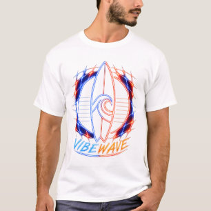Vibewave Neon Surfbräda Design – Retro Wave Glow A T Shirt