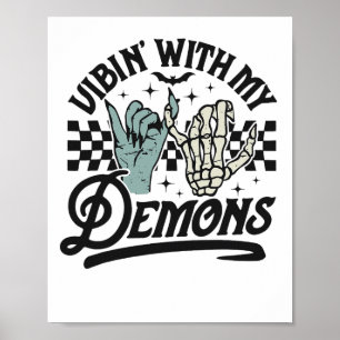 Vibin med mina demoner... Retro Halloween Poster