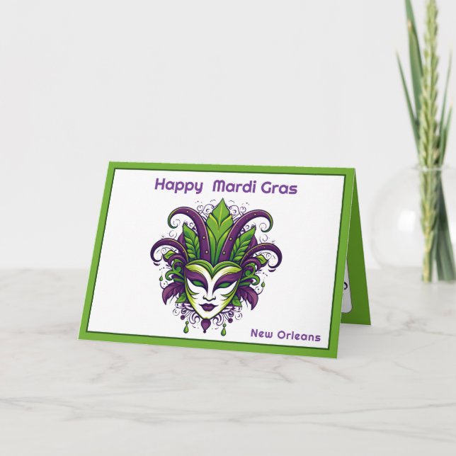 💚 💜 💛 Vibrance of Mardi Gras Kort (Framsida)
