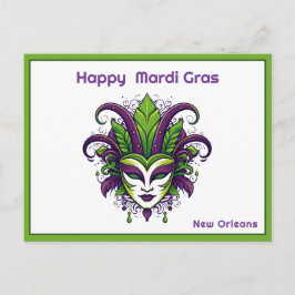 💚 💜 💛 Vibrance of Mardi Gras Vykort