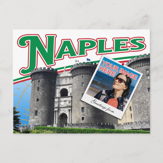 Vibranly Naples Italy photo collage Vykort (Framsida)
