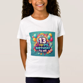 Vibrant 13:e födelsedagen med färgstarka nummer Fl T Shirt