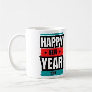 Vibrant 2025 Gott nytt år-design Kaffemugg