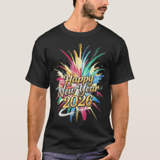 Vibrant 2026 New Year Typography T Shirt