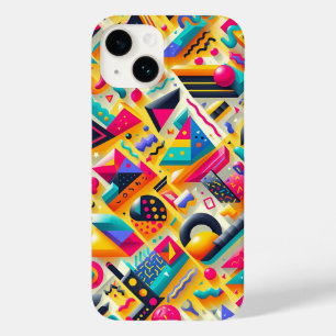Vibrant 3D Geometriska Former Telefonfodral - Färg