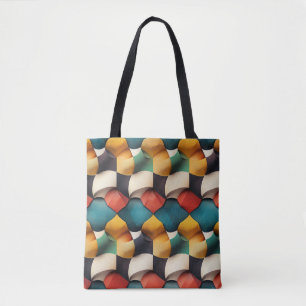 Vibrant 3D Petal Wave Geometric i fet Färg Tygkasse