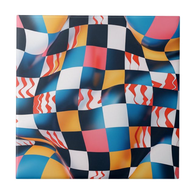 Vibrant 3D-strukturrityta, kontrollpanel Mönster Kakelplatta (Framsidan)