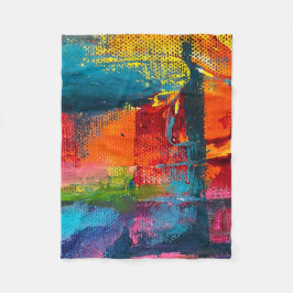 Vibrant Abstract Acrylic Art Throw Blanket Fleecefilt