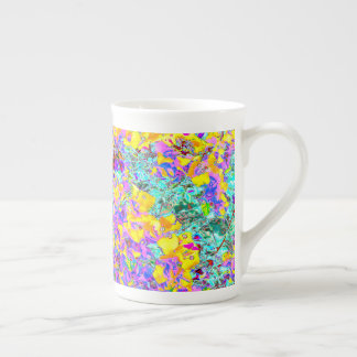 Vibrant Abstract Art Mug – Turquoise Yellow Magent Benporslin Mugg