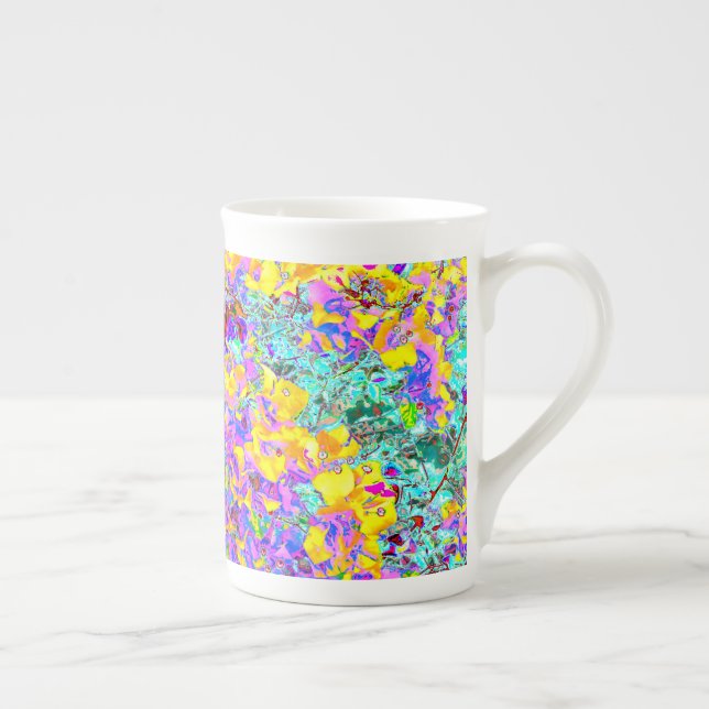 Vibrant Abstract Art Mug – Turquoise Yellow Magent Benporslin Mugg (Höger)