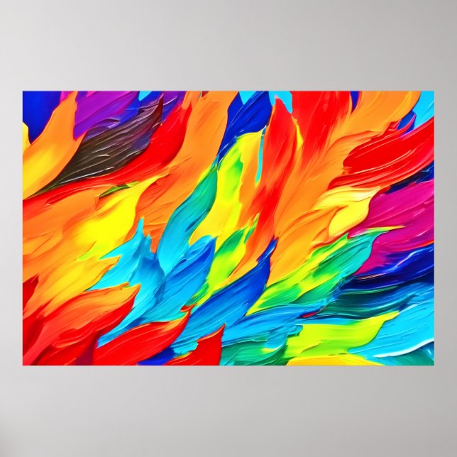 Vibrant Abstract Expressionism Painting  Poster (Framsidan)