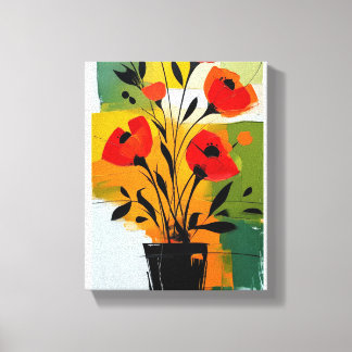 vibrant abstract floral still plant canvastryck