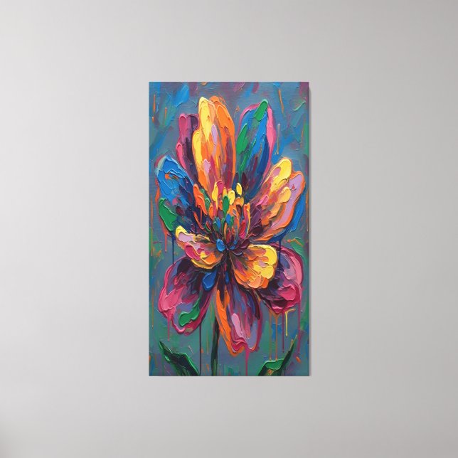 “Vibrant Abstract Flower Art Print” Canvastryck (Framsida)