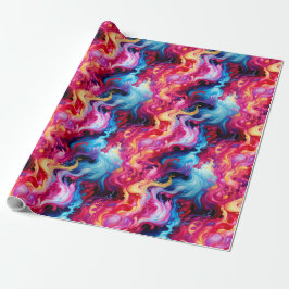 Vibrant Abstract Fluid Art Wrapping Paper Presentpapper