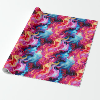 Vibrant Abstract Fluid Art Wrapping Paper Presentpapper
