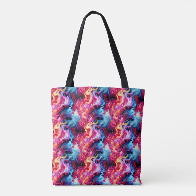 Vibrant Abstract Fluid Art Wrapping Paper Tygkasse (Baksida)