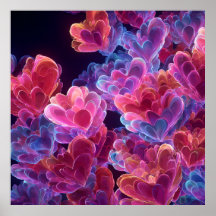 Vibrant Abstract Hearts Poster – Modern Valentine