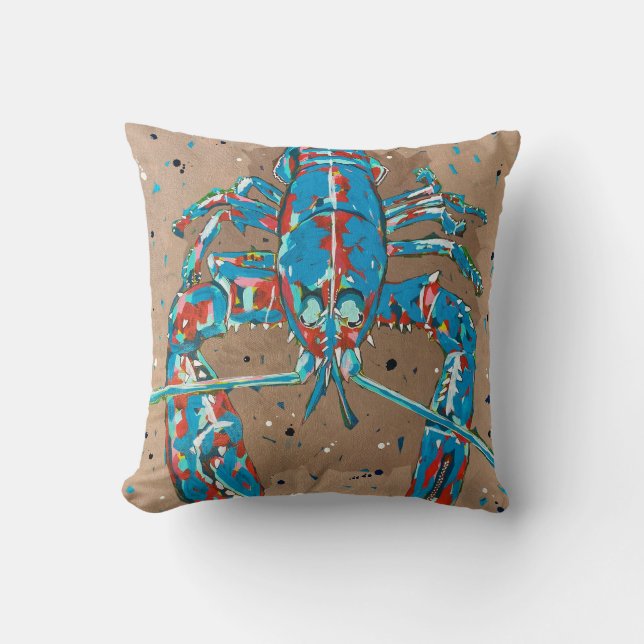 Vibrant Abstract Lobster Kudde (Framsida)