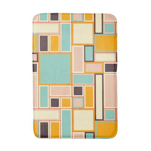 Vibrant abstract pattern with rectangles badrumsmatta (Framsidan (Vertikal))