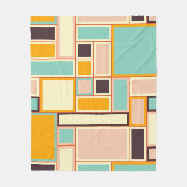 Vibrant abstract pattern with rectangles fleecefilt (Framsidan)