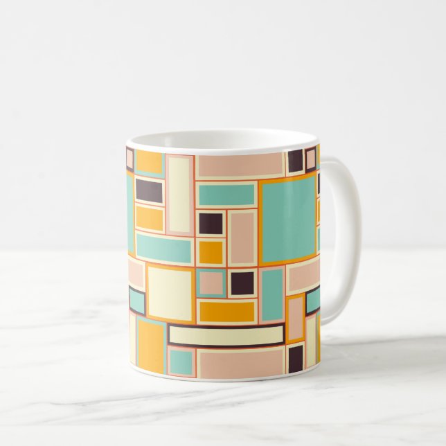 Vibrant abstract pattern with rectangles kaffemugg (Framsida höger)