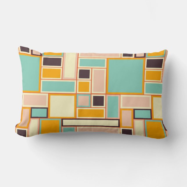 Vibrant abstract pattern with rectangles lumbarkudde (Framsida)