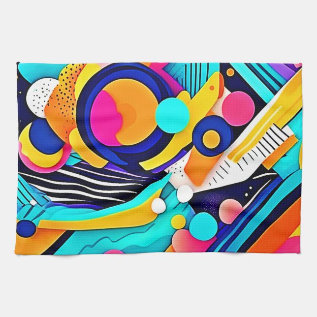 Vibrant Abstract Pop Art Kökshandduk (Horisontell)