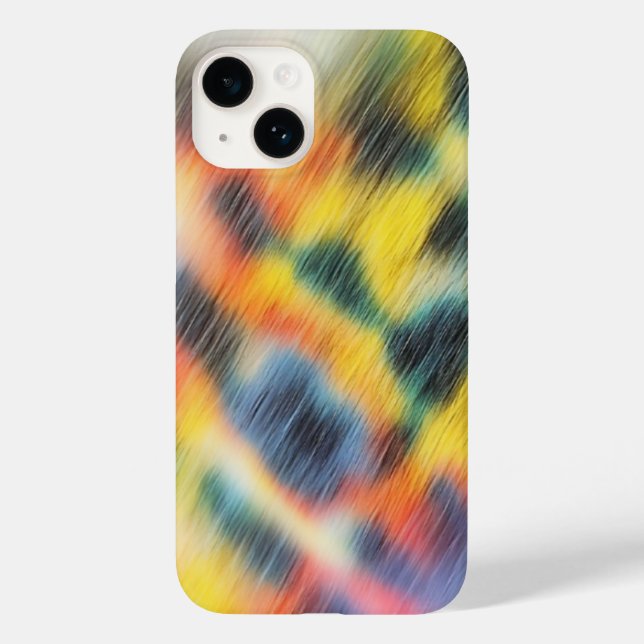 Vibrant Abstract Rainbow Streaks iPhone 14 Case  (Baksida)
