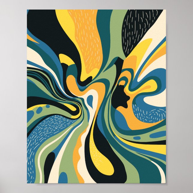 Vibrant Abstract Swirl Art Poster (Framsidan)