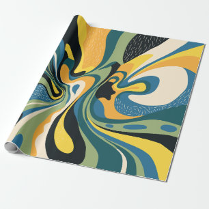 Vibrant Abstract Swirl Art Presentpapper