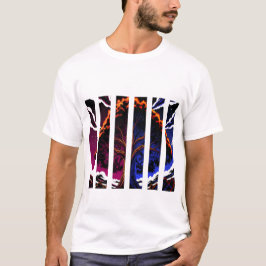 vibrant Abstract Tree Split Panel graphic T Shirt