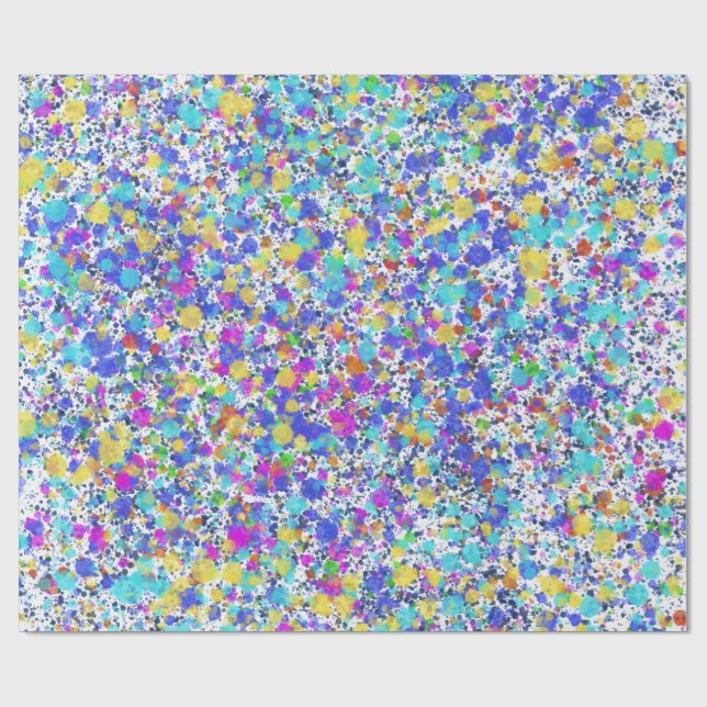 Vibrant Abstract Watercolor Splatter Pattern Presentpapper (Platt)