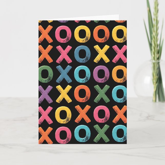 Vibrant Abstract Xo Art Card Kort (Framsida)